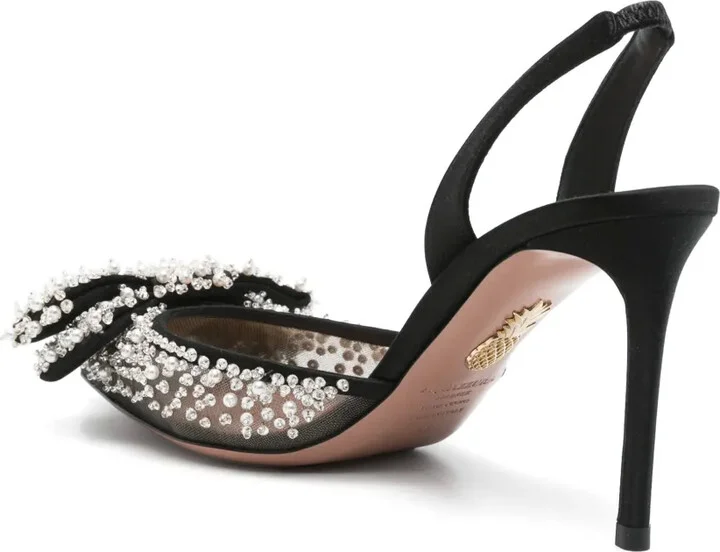 90mm Bow-Detail Slingback Pumps - Image 3