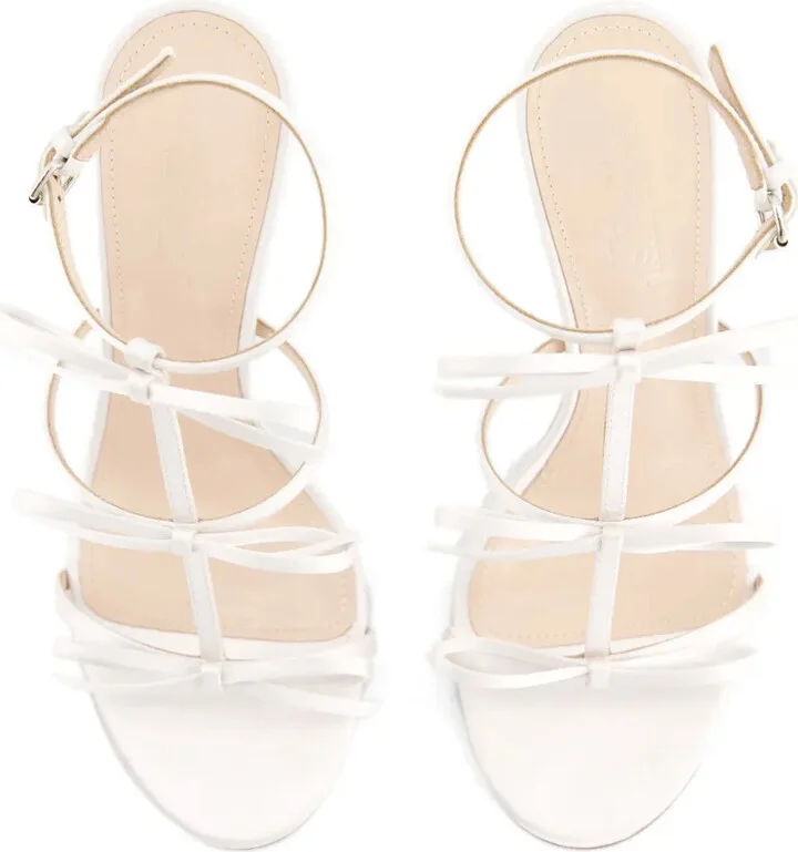 90mm Bow-Detailing Leather Sandals - Image 3