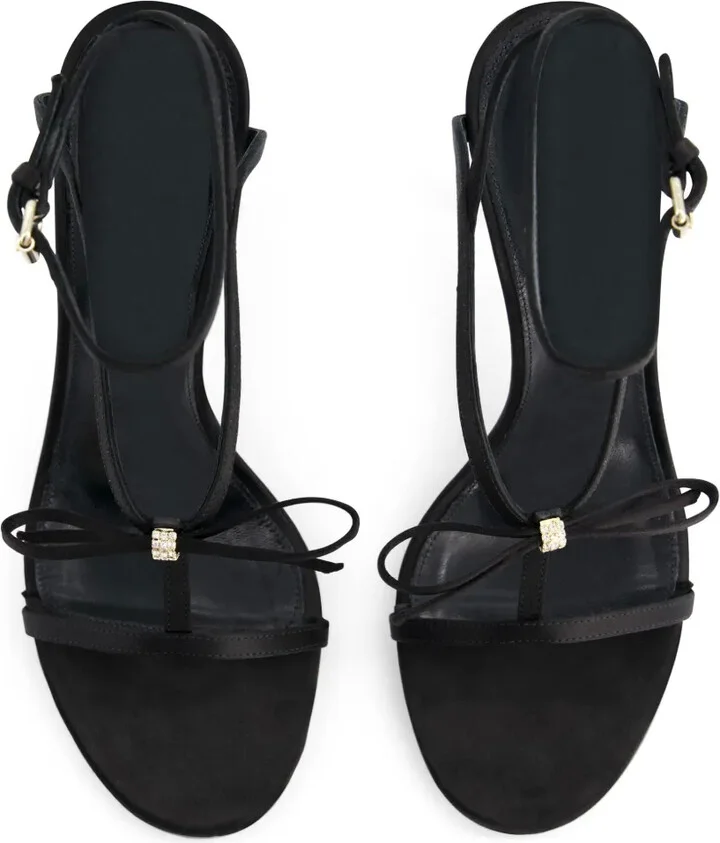 90mm Bow-Embellished Satin Sandals - Image 4