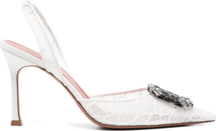 90mm Camelia slingback pumps