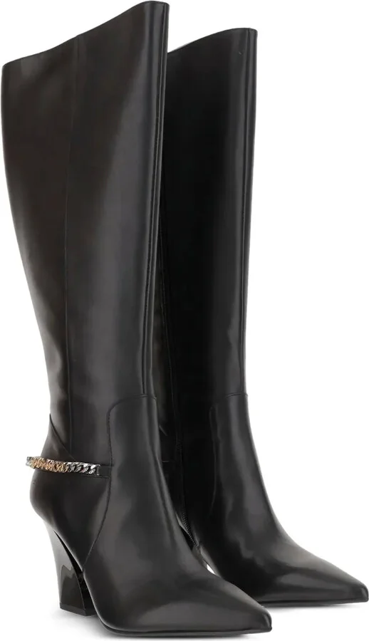 90mm Chain-Embellished Leather Boots - Image 2