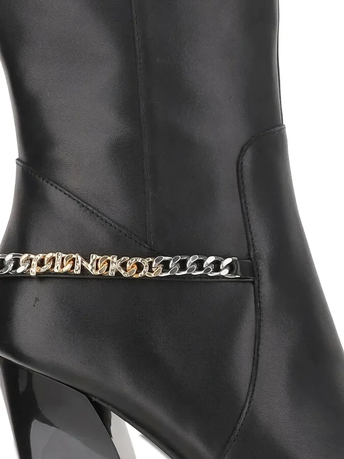 90mm Chain-Embellished Leather Boots - Image 4