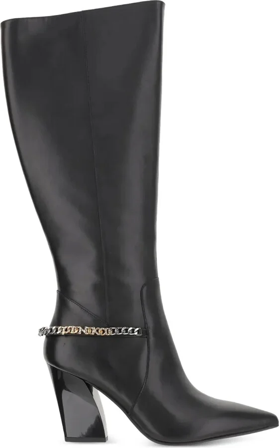 90mm Chain-Embellished Leather Boots