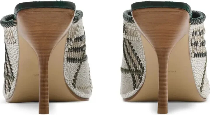 90mm Checked Leather Sandals - Image 3