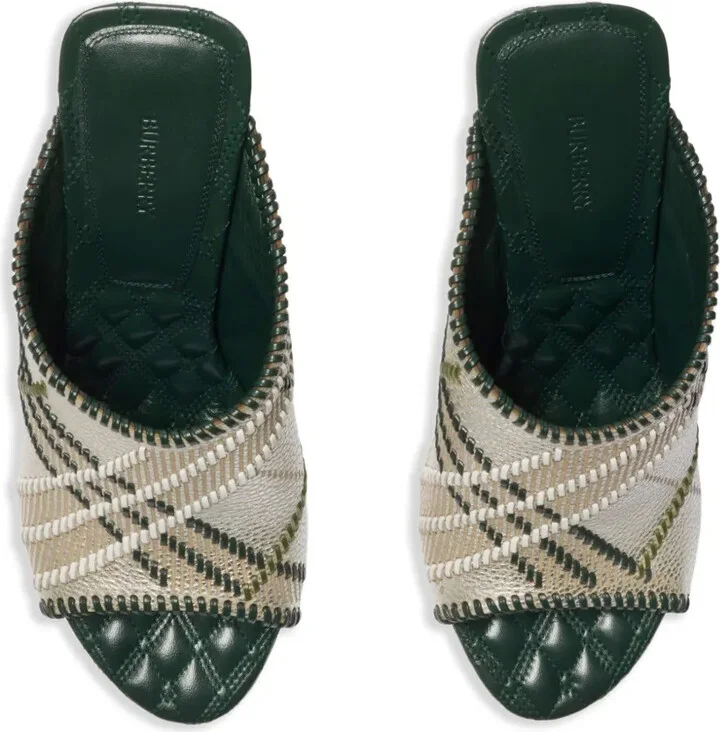 90mm Checked Leather Sandals - Image 4