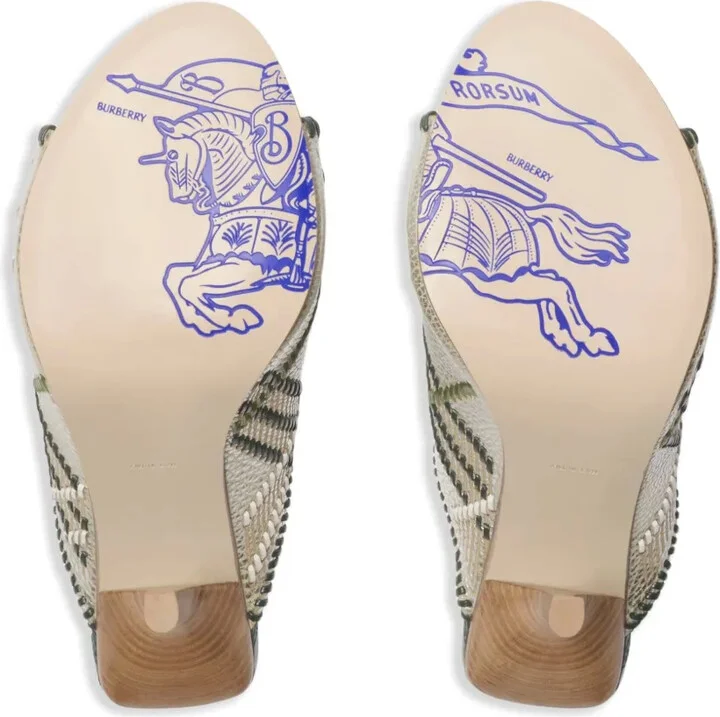 90mm Checked Leather Sandals - Image 5