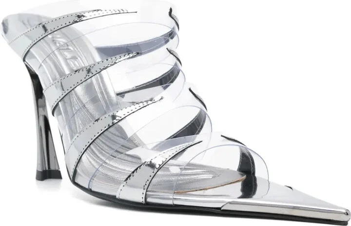 90mm Chrome Leather Fang Sandals - Image 2