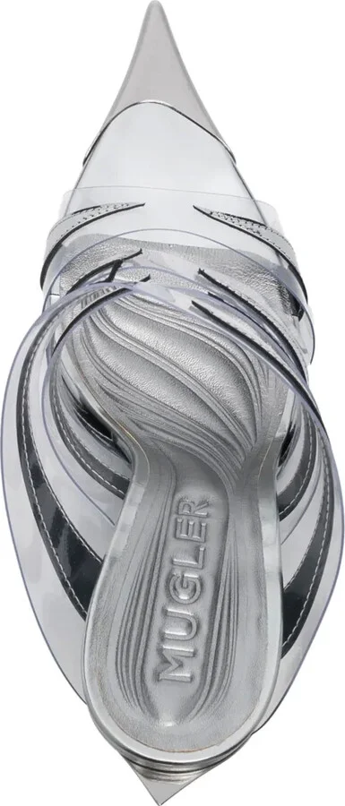90mm Chrome Leather Fang Sandals - Image 4