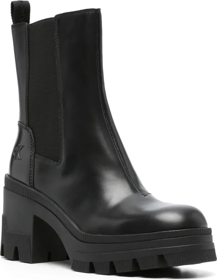 90mm Chunky Leather Boots - Image 2