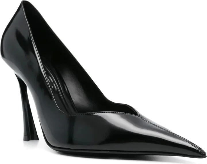 90mm Classic Leather Fang Pumps - Image 2