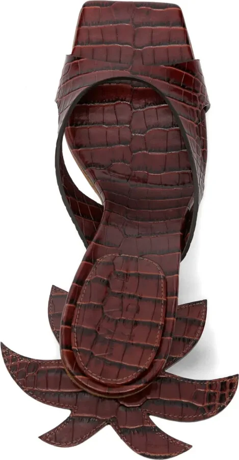 90mm Crocodile-Effect Heeled Sandals - Image 4