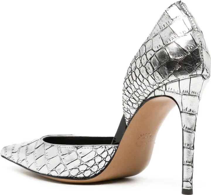 90mm Crocodile-Effect Leather Pumps - Image 3