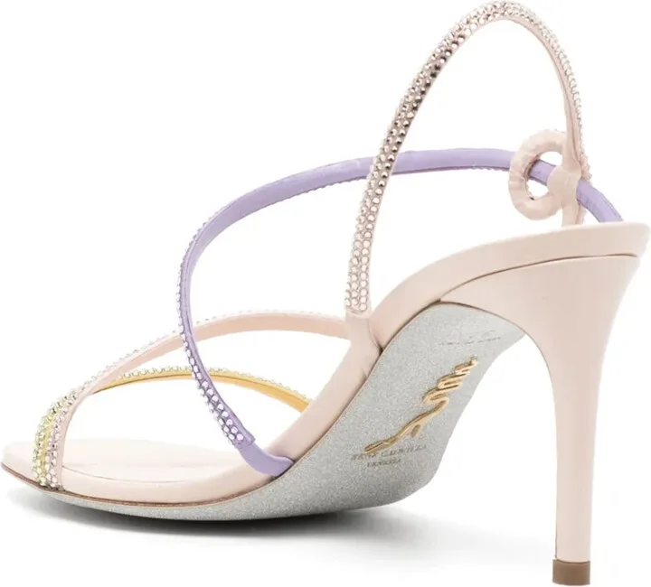 90mm Crossover-Strap Crystal-Embellished Sandals - Image 3