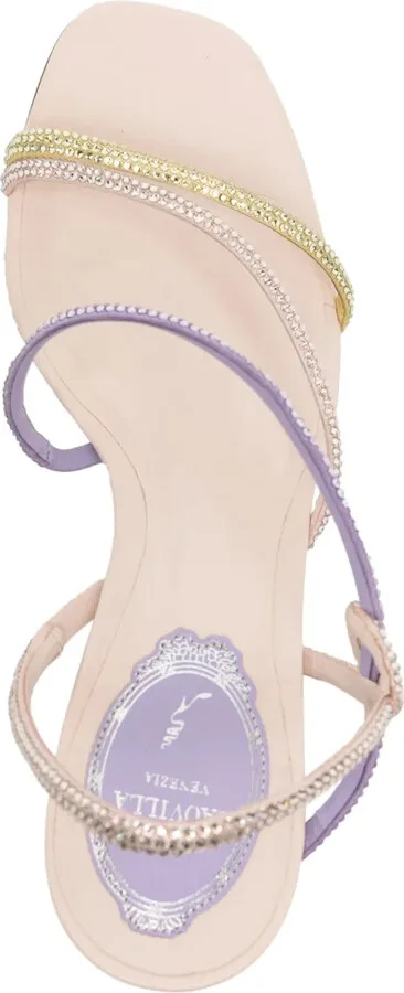 90mm Crossover-Strap Crystal-Embellished Sandals - Image 4