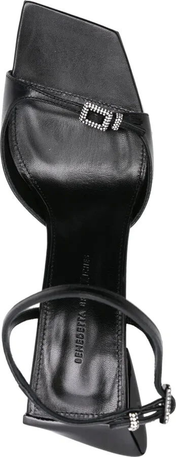 90mm Crystal-Buckle Leather Sandals - Image 4