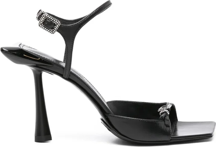 90mm Crystal-Buckle Leather Sandals