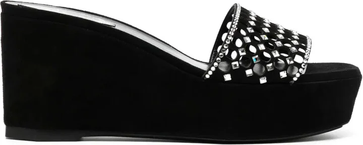 90mm Crystal-Embellished Platform Sandals