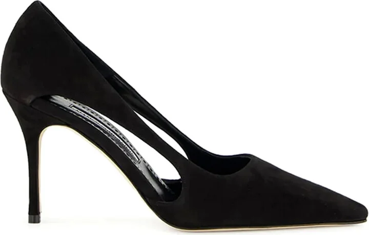 90MM cut-out suede pumps
