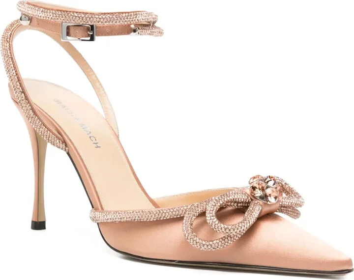 90mm Double Bow embellished-bow heeled pumps - Image 2