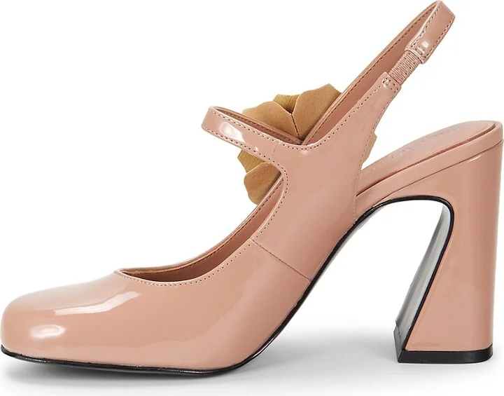 90MM Floral Appliqué Glossy Pumps - Image 4