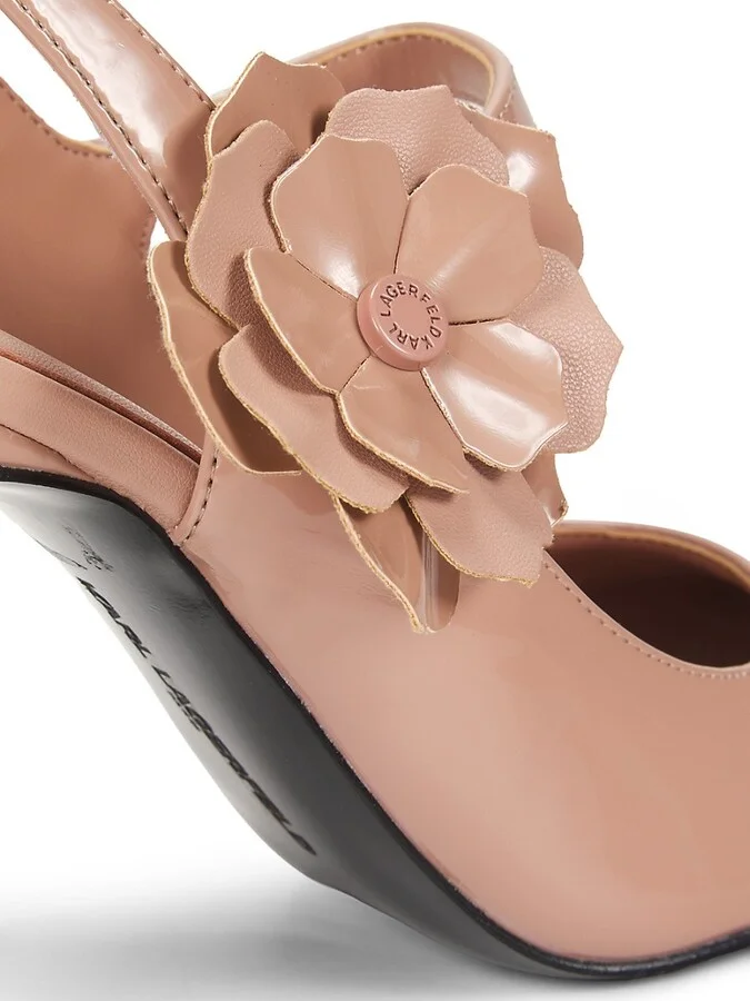 90MM Floral Appliqué Glossy Pumps - Image 6