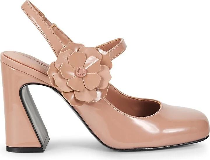 90MM Floral Appliqué Glossy Pumps