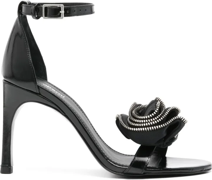 90mm Floral-Appliqué Sandals