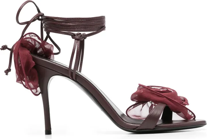 90mm Floral-Appliqué Sandals