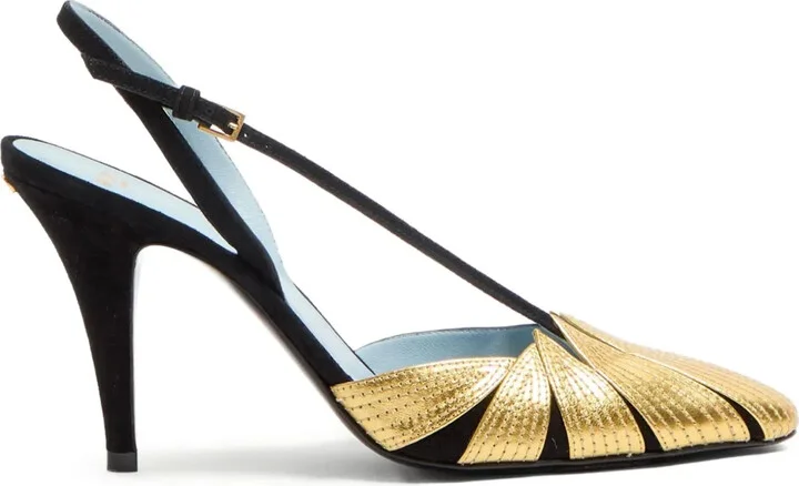 90mm Foliefoliage slingback pumps