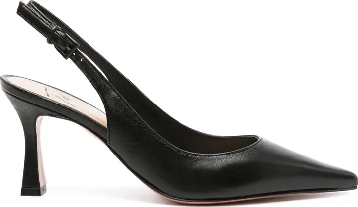 90mm Frans leather slingback pumps