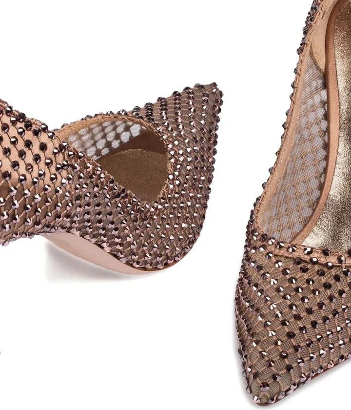 90mm Gilda crystal-embellished mesh pumps - Image 3