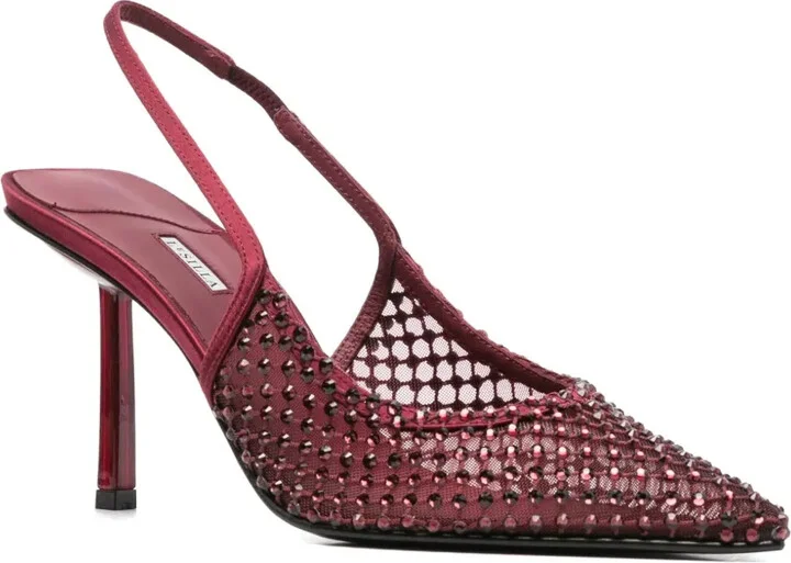 90mm Gilda crystal-embellished slingback heeled pumps - Image 2