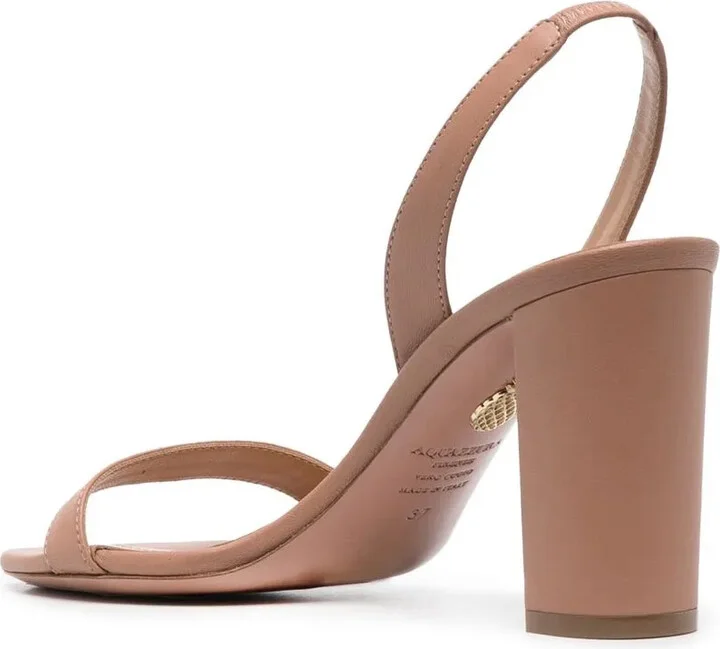 90mm Heeled Leather Sandals - Image 3