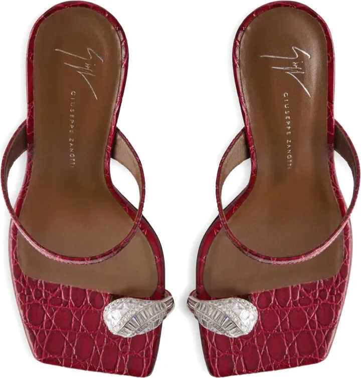 90mm Iconic Ring crocodile-effect sandals - Image 3