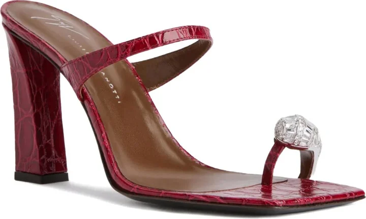 90mm Iconic Ring crocodile-effect sandals