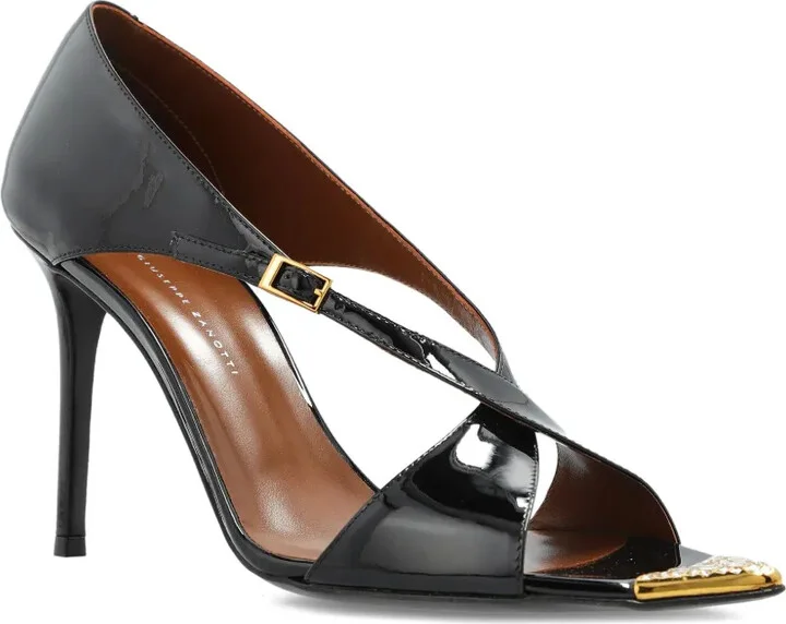 90mm Intrigo patent-leather cross-strap heeled sandals - Image 2