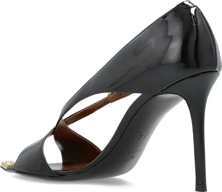 90mm Intrigo patent-leather cross-strap heeled sandals - Image 3