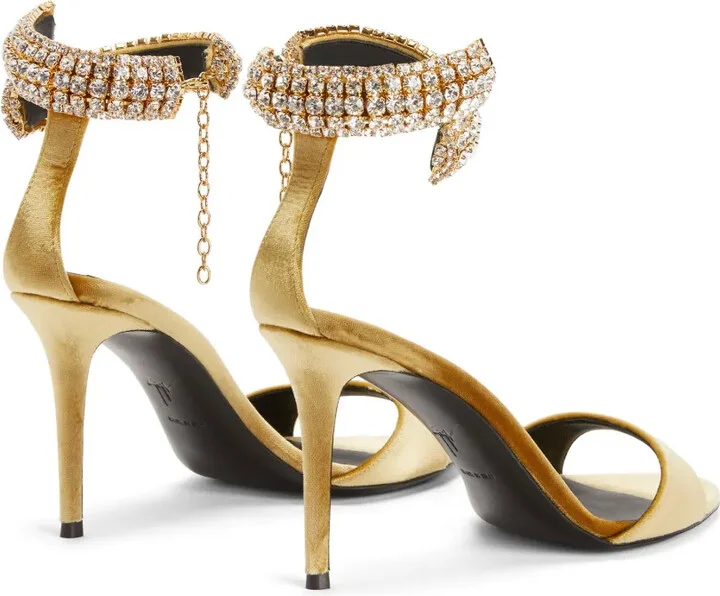 90mm Intriigo Bijoux velvet sandals - Image 3