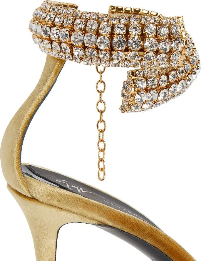90mm Intriigo Bijoux velvet sandals - Image 4