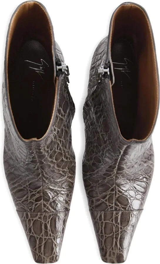 90mm Janiee crocodile-effect ankle boots - Image 2