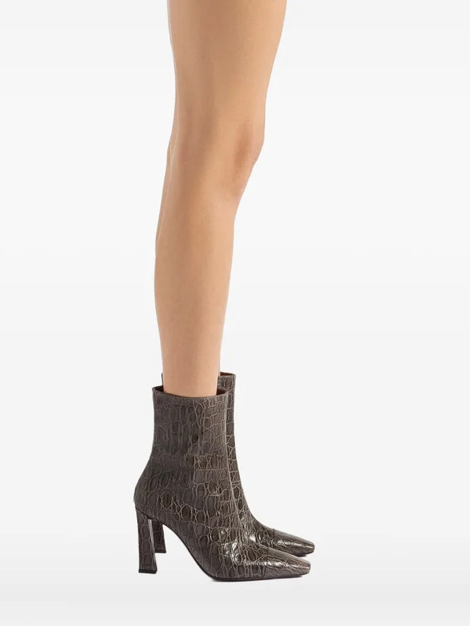 90mm Janiee crocodile-effect ankle boots - Image 4