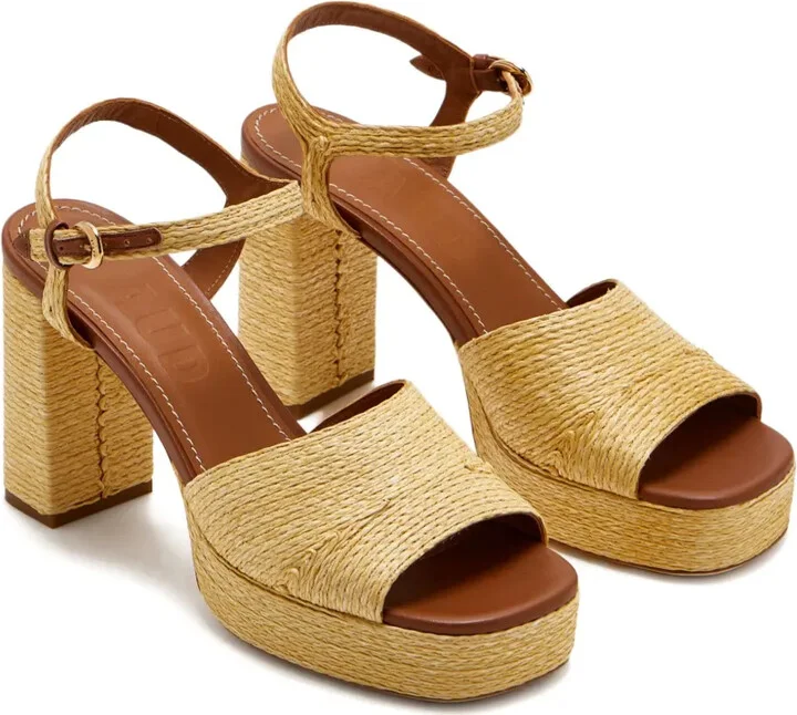 90mm Jodie raffia platform sandals - Image 2