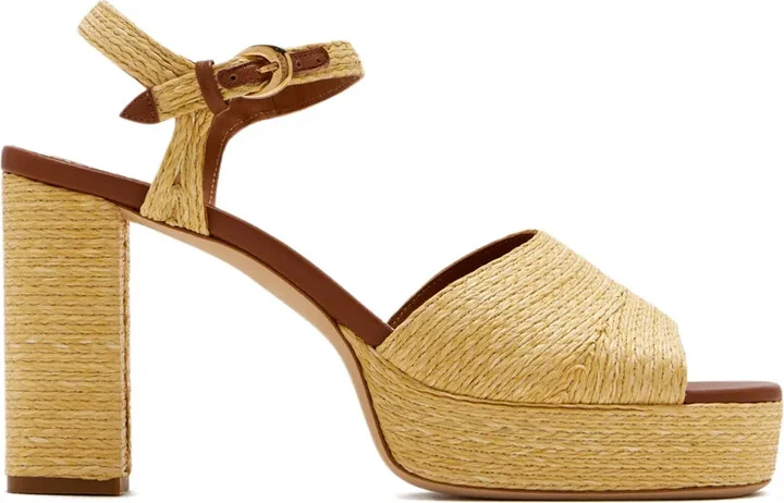 90mm Jodie raffia platform sandals