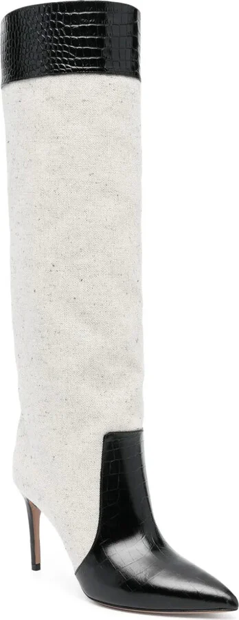 90mm Knee-High Leather Boots - Image 2