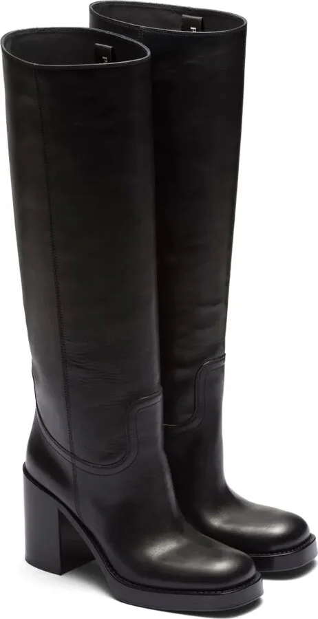 90mm Knee-High Leather Boots - Image 2