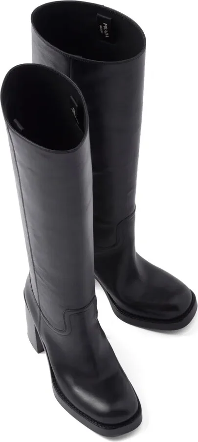 90mm Knee-High Leather Boots - Image 5