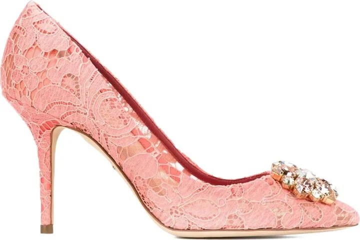 90mm Lace Rainbow brooch-detail pumps