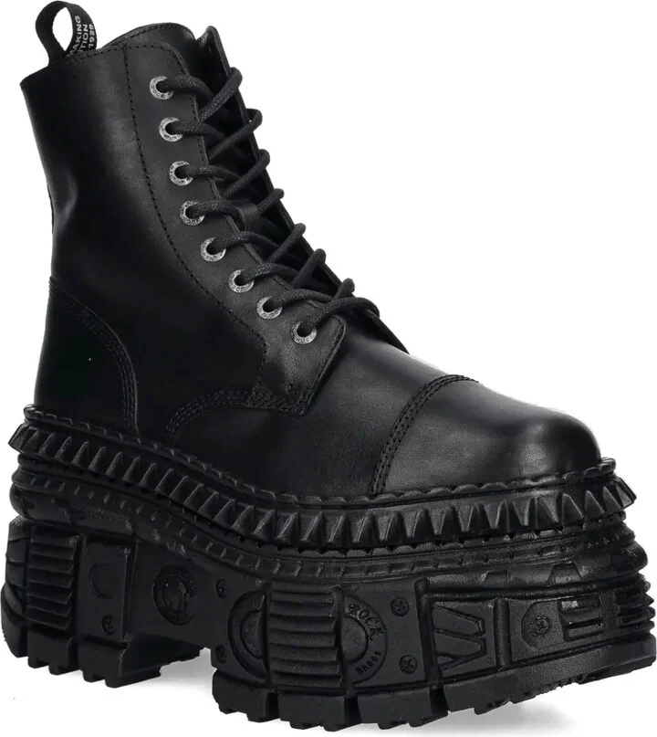 90mm Lace-Up Platform Combat Boots - Image 2