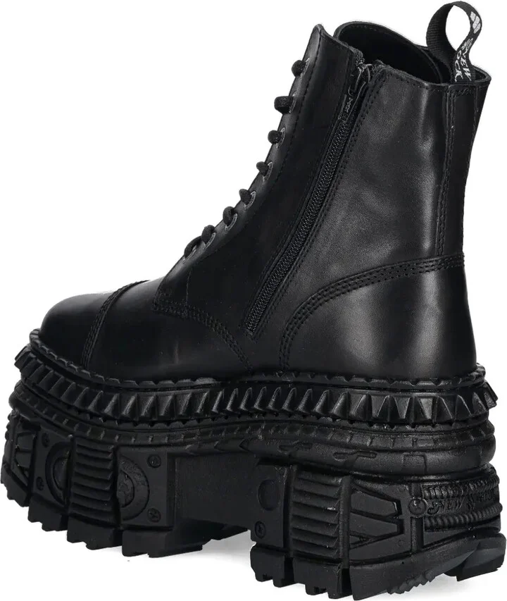 90mm Lace-Up Platform Combat Boots - Image 4