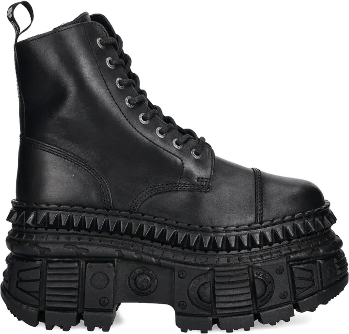 90mm Lace-Up Platform Combat Boots